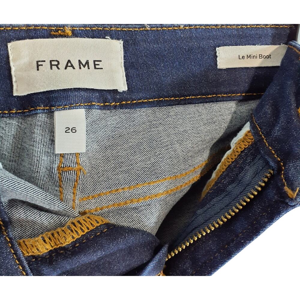 Frame Classic Dark Blue Le Mini Boot Size 26 Denim Jeans - Picture 4 of 4